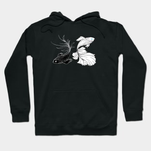 Black And White Betta Fish / Strongest Sorcerer Anime Inspired / Siamese Fighting Fish Anime / SatoSugu Hoodie